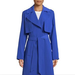 London Fog Drapey Trench Coat-ROYAL BLUE-Small